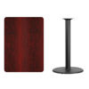 30'' x 42'' Rectangular Mahogany Laminate Table Top with 24'' Round Bar Height Table Base XU-MAHTB-3042-TR24B-GG