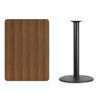 30'' x 42'' Rectangular Walnut Laminate Table Top with 24'' Round Bar Height Table Base XU-WALTB-3042-TR24B-GG