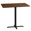 30'' x 45'' Rectangular Walnut Laminate Table Top with 23.5'' x 29.5'' Bar Height Table Base XU-WALTB-3045-T2230B-GG