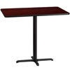30'' x 48'' Rectangular Mahogany Laminate Table Top with 23.5'' x 29.5'' Bar Height Table Base  XU-MAHTB-3048-T2230B-GG