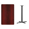 30'' x 48'' Rectangular Mahogany Laminate Table Top with 23.5'' x 29.5'' Bar Height Table Base  XU-MAHTB-3048-T2230B-GG