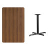30'' x 48'' Rectangular Walnut Laminate Table Top with 23.5'' x 29.5'' Bar Height Table Base XU-WALTB-3048-T2230B-GG