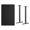 30'' x 48'' Rectangular Black Laminate Table Top with 5'' x 22'' Bar Height Table Bases XU-BLKTB-3048-T0522B-GG