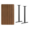 30'' x 48'' Rectangular Walnut Laminate Table Top with 5'' x 22'' Bar Height Table Bases XU-WALTB-3048-T0522B-GG