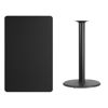 30'' x 48'' Rectangular Black Laminate Table Top with 24'' Round Bar Height Table Base XU-BLKTB-3048-TR24B-GG