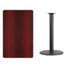 30'' x 48'' Rectangular Mahogany Laminate Table Top with 24'' Round Bar Height Table Base XU-MAHTB-3048-TR24B-GG