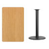 30'' x 48'' Rectangular Natural Laminate Table Top with 24'' Round Bar Height Table Base XU-NATTB-3048-TR24B-GG