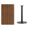 30'' x 48'' Rectangular Walnut Laminate Table Top with 24'' Round Bar Height Table Base XU-WALTB-3048-TR24B-GG