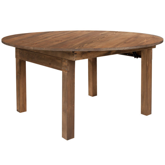 HERCULES Series Round Dining Table | Farm Inspired, Rustic & Antique Pine Dining Room Table XA-F-60-RD-GG