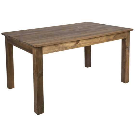 60" x 38" Rectangular Antique Rustic Solid Pine Farm Dining Table XA-F-60X38-GG