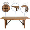 HERCULES Series 7' x 40" Rectangular Antique Rustic Solid Pine Folding Farm Table XA-F-84X40-GG