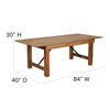 HERCULES Series 7' x 40" Rectangular Antique Rustic Solid Pine Folding Farm Table XA-F-84X40-GG