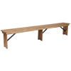 HERCULES Series 8' x 12'' Antique Rustic Solid Pine Folding Farm Bench with 3 Legs XA-B-96X12-L-GG