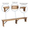 HERCULES Series 8' x 12'' Antique Rustic Solid Pine Folding Farm Bench with 3 Legs XA-B-96X12-L-GG