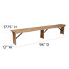 HERCULES Series 8' x 12'' Antique Rustic Solid Pine Folding Farm Bench with 3 Legs XA-B-96X12-L-GG