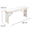 HERCULES Series 40" x 12" Antique Rustic White Solid Pine Folding Farm Bench XA-B-40X12-WH-GG