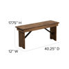 HERCULES Series 40'' x 12'' Antique Rustic Solid Pine Folding Farm Bench XA-B-40X12-GG