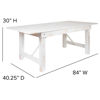 HERCULES Series 7' x 40" Antique Rustic White Folding Farm Table and Four Bench Set XA-FARM-1-WH-GG