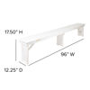 HERCULES Series 9' x 40" Antique Rustic White Folding Farm Table and Two Bench Set XA-FARM-6-WH-GG