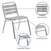 Commercial Aluminum Indoor-Outdoor Restaurant Stack Chair with Triple Slat Back TLH-015-GG