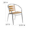 Commercial Aluminum Indoor-Outdoor Restaurant Stack Chair with Triple Slat Faux Teak Back TLH-017W-GG