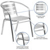 Heavy Duty Commercial Aluminum Indoor-Outdoor Restaurant Stack Chair with Triple Slat Back TLH-1-GG