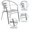 Commercial Aluminum Indoor-Outdoor Restaurant Stack Chair with Triple Slat Back and Arms TLH-017B-GG
