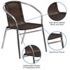 Commercial Aluminum and Dark Brown Rattan Indoor-Outdoor Restaurant Stack Chair TLH-020-GG