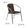 Commercial Aluminum and Dark Brown Rattan Indoor-Outdoor Restaurant Stack Chair TLH-020-GG