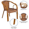 Cadiz Series Burning Brown Rattan Restaurant Patio Chair with Dark Red Bamboo-Aluminum Frame SDA-AD632009D-1-GG
