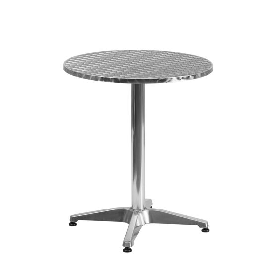 23.5'' Round Aluminum Indoor-Outdoor Table with Base TLH-052-1-GG