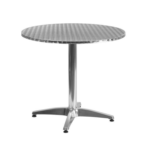 31.5'' Round Aluminum Indoor-Outdoor Table with Base TLH-052-3-GG