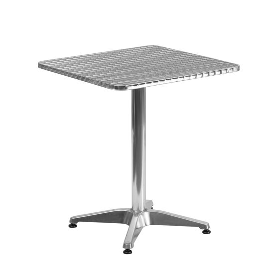 23.5'' Square Aluminum Indoor-Outdoor Table with Base TLH-053-1-GG