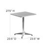 23.5'' Square Aluminum Indoor-Outdoor Table with Base TLH-053-1-GG