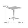 27.5'' Square Aluminum Indoor-Outdoor Table with Base TLH-053-2-GG