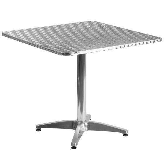 31.5'' Square Aluminum Indoor-Outdoor Table with Base TLH-053-3-GG