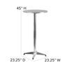 23.25" Round Aluminum Indoor-Outdoor Bar Height Table with Flip-Up Table TLH-059A-GG
