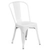 Commercial Grade White Metal Indoor-Outdoor Stackable Chair CH-31230-WH-GG