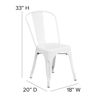 Commercial Grade White Metal Indoor-Outdoor Stackable Chair CH-31230-WH-GG