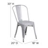 Commercial Grade Silver Metal Indoor-Outdoor Stackable Chair CH-31230-SIL-GG