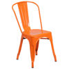 Commercial Grade Orange Metal Indoor-Outdoor Stackable Chair CH-31230-OR-GG