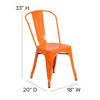 Commercial Grade Orange Metal Indoor-Outdoor Stackable Chair CH-31230-OR-GG