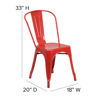 Commercial Grade Red Metal Indoor-Outdoor Stackable Chair CH-31230-RED-GG