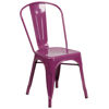 Commercial Grade Purple Metal Indoor-Outdoor Stackable Chair ET-3534-PUR-GG