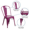Commercial Grade Purple Metal Indoor-Outdoor Stackable Chair ET-3534-PUR-GG