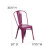 Commercial Grade Purple Metal Indoor-Outdoor Stackable Chair ET-3534-PUR-GG