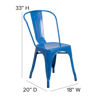 Commercial Grade Blue Metal Indoor-Outdoor Stackable Chair CH-31230-BL-GG