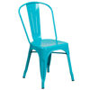 Commercial Grade Crystal Teal-Blue Metal Indoor-Outdoor Stackable Chair ET-3534-CB-GG