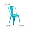 Commercial Grade Crystal Teal-Blue Metal Indoor-Outdoor Stackable Chair ET-3534-CB-GG
