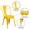 Commercial Grade Yellow Metal Indoor-Outdoor Stackable Chair CH-31230-YL-GG
